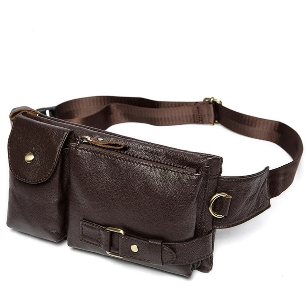 Brown Leather Waist Bag | Fanny Pack